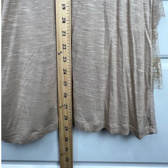 Y2K Layered Lace Tiered Sleeveless Stretchy Nude BOHO Women's Tank Small/Medium - Picture 5 of 6